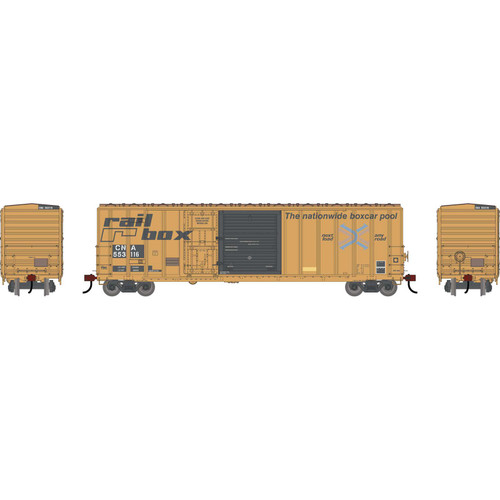 Athearn ~ HO Scale ~ 50' FMC 5277 Combo Door Box Car ~ Canadian National #553116 (Railbox) ~ Primed for Grime ~ 3863