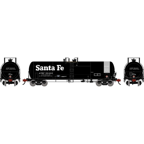 Athearn ~ HO Scale ~ 20,900 Gallon Acid Tank Car ~ Santa Fe #98443 ~ 3905