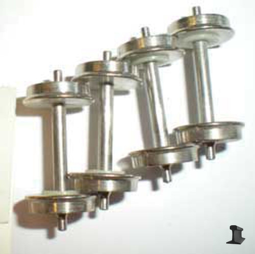 Cal Scale ~ HO Scale ~ 36" Non-Magnetic Nickel-Plated Wheelset ~ 4-Pack ~ 453
