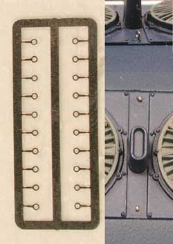 Cal Scale ~ HO Scale ~ F unit Lift Rings ~ 20 Pieces ~ Etched Brass ~ 541