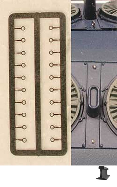 Cal Scale ~ HO Scale ~ F unit Lift Rings ~ 20 Pieces ~ Etched Brass ~ 541