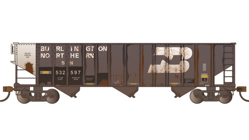 Bachmann ~ HO Scale ~ Workhorse Series ~ Bethlehem Steel 3-Bay 100-Ton Open Hopper ~ Burlington Northern #532597 ~ 15802