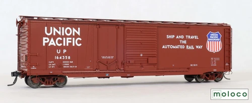 Moloco ~ HO Scale ~ Omaha 50' Combo Door Boxcar BC-50-5 Ship & Travel 5-64 ~ Union Pacific UP #164290 ~ 75052