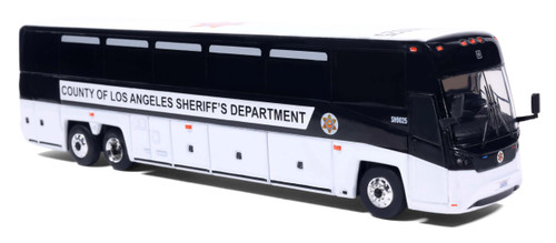 Iconic Replicas ~ HO Scale ~ MCI D4520 Coach ~ Assembled ~ Los Angeles County Sheriff's Department ~ 87-0725
