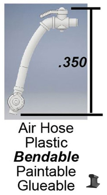 Cal Scale ~ HO Scale ~ Locomotive Air Hose with Shut Off Valve ~ 2 Pieces ~ 730
