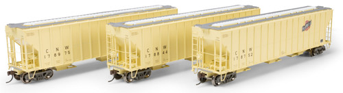 Athearn ~ HO Scale ~ FMC 4700 Covered Hopper ~ 3-Pack ~ Chicago & North Western CNW #178752, #178844, #178975 ~ Primed For Grime ~ 2487