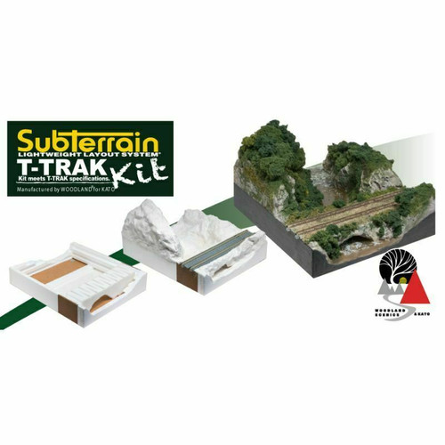 Kato ~ N Scale ~ Woodland Scenics Subterrain T-Trak Module Kit w/ Unitrack Straight ~ K28885