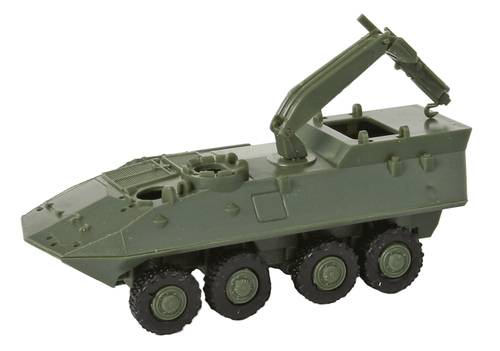 Trident Miniatures ~ HO Scale ~ Military ~ United States Marine Corps (Modern) ~ Light Armored Vehicles (LAV) ~ LAV-R Recovery Reconnaissance with Boom Crane (green) ~ 729-90027