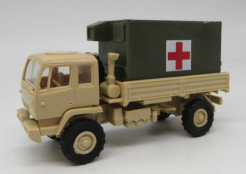 Trident Miniatures ~ HO Scale ~ M1078 Light Medium Tactical Vehicle ~ Medical Corps (desert tan) ~ Resin Kit ~ 729-90405