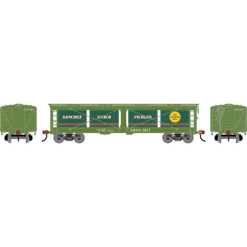 Athearn ~ HO Scale ~ 40' Pickle Car ~ Sanchez Snack Pickles SNAX #0617 ~ 2189