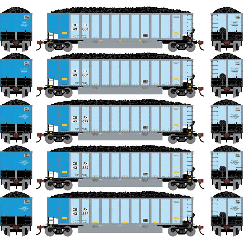 Athearn ~ HO Scale ~ Bethgon Coalporter w/Coal Load ~ 5-Pack ~ CEFX #43860, #43867, #43874, #43880, #43887 ~ 2906