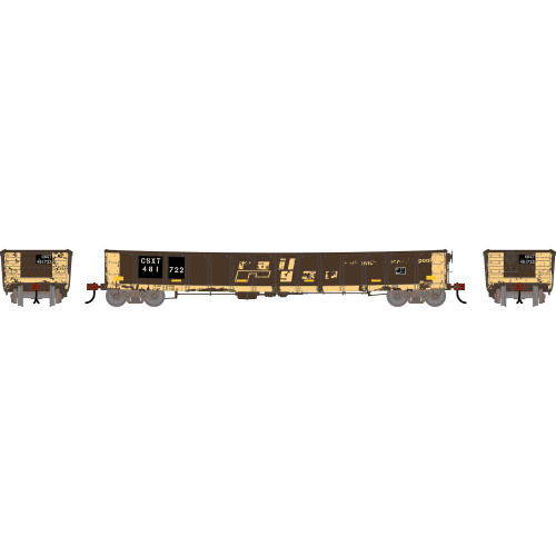 Athearn ~ HO Scale ~ 52' Mill Gondola ~ CSX #481722 Patched ~ Primed For Grime ~ 2740