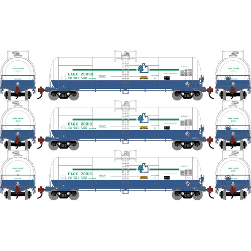 Athearn ~ HO Scale ~ RTC 20,900 Gallon Acid Tank Car ~ 3-Pack ~ Eaglebrook EAGX #20009, #20010, #20015 ~ 2764