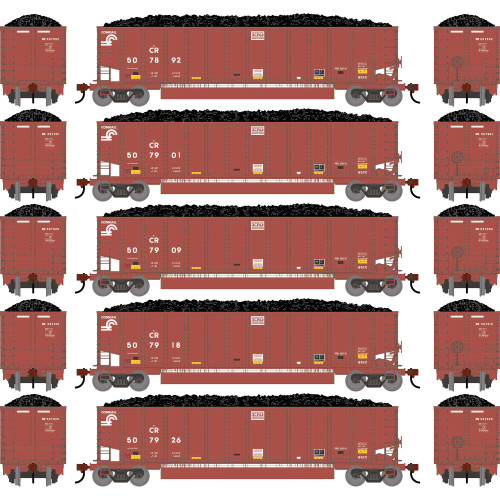 Athearn ~ HO Scale ~ Bethgon Coalporter w/Coal Load ~ 5-Pack ~ Conrail CR #507892, #507901, #507909, #507918, #507926 ~ Primed For Grime ~ 2901