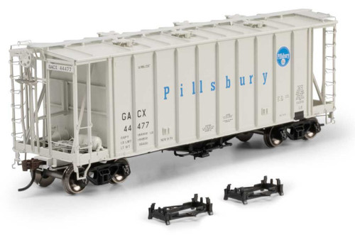 Athearn Genesis ~ HO Scale ~ GATC 2600 Airslide Covered Hopper ~ GACX #44477 Pillsbury ~ 2141