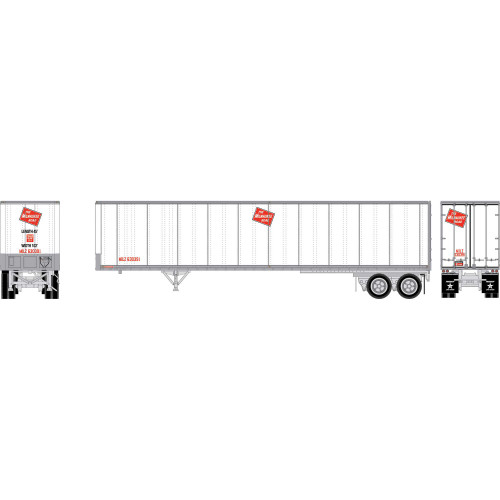 Athearn ~ HO Scale ~ 45' Fruehauf Z-Van Trailer Smooth Side ~ Milwaukee Road MILZ #630391 ~ 2618