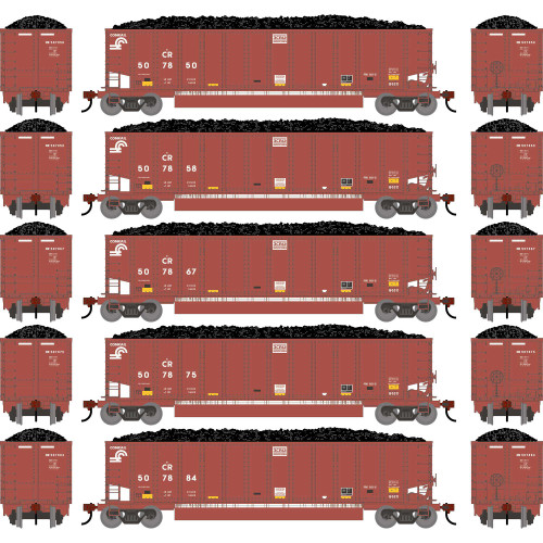 Athearn ~ HO Scale ~ Bethgon Coalporter w/Coal Load ~ 5-Pack ~ Conrail CR #507850, #507858, #507867, #507875, #507884 ~ Primed For Grime ~ 2900