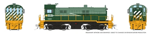 Rapido ~ HO Scale ~ MLW S-13 ~ British Columbia Railway BCOL #1001 ~ Green Lightning Stripe Scheme ~ DCC Sound ~ 36504