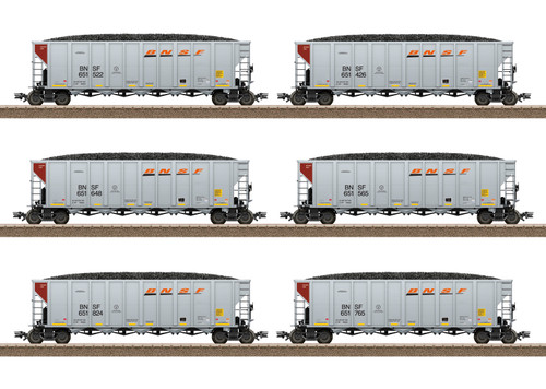 Trix ~ HO Scale ~ Coal Hopper Car Set ~ 6 Cars ~ BNSF ~ 24911