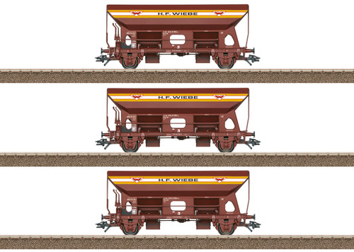 Trix ~ HO Scale ~ Type Fc 090 Dump Car Set ~ DB AG/Wiebe ~ 3 Cars With Ballast Loads ~ 24142