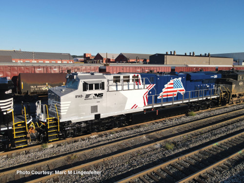 Walthers Mainline ~ HO Scale ~ GE ES44AC Evolution Series GEVO ~ Norfolk Southern NS #8143 ~ America250 Scheme, The Patriot ~ DC Version ~ 910-29021131