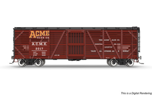 Broadway Limited ~ HO Scale ~ 40' Wood Stock Car ~ Acme Glue Factory ~ Horse Sounds ~ 10708