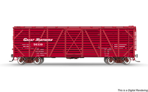 Broadway Limited ~ HO Scale ~ 40' Wood Stock Car ~ 4-Pack ~ Great Northern GN #56358, #56373, #56438, #56453 ~ No Sound ~ 10722