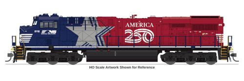 Broadway Limited ~ N Scale ~ GE ES44AC ~ Norfolk Southern NS #8118 ("The Stars & Stripes" America250 Series) ~ Stealth ~ DC Version ~ 10877