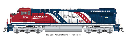 Broadway Limited ~ N Scale ~ GE ES44AC ~ BNSF #250 (America250 Series) ~ Stealth ~ DC Version ~ 10879