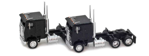 American Z Line ~ Z Scale ~ Black Cab-Over Truck with Crew Cab 2 pack ~ 96203