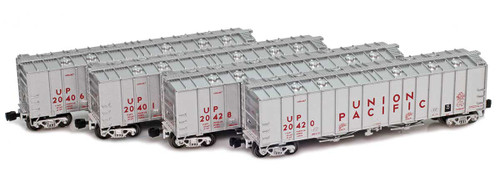 American Z Line ~ Z Scale ~ 4180 Airslide Hopper ~ 4-Car Set ~ Union Pacific UP ~ 906006-2