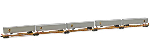 American Z Line ~ Z Scale ~ Trinity RAF 53C Spine Car Set ~ 5 Units With 53' Trailers ~ UPS TTAX #555007 ~ 905200-1