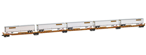 American Z Line ~ Z Scale ~ Trinity RAF 53C Spine Car Set ~ 5 Units With 53' Trailers ~ TTAX #555187 ~ 905204-1