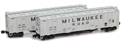 American Z Line ~ Z Scale ~ Airslide Hopper ~ 2-Car Set ~ Milwaukee Road MILW #109889 & #109927 ~ 916037-1