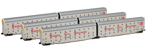 American Z Line ~ Z Scale ~ Auto-Max Articulated Auto Rack ~ 3 Units ~ Kansas City Southern KCS ~ 915804-1