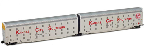 American Z Line ~ Z Scale ~ Auto-Max Articulated Auto Rack ~ Kansas City Southern KCS #8163 ~ 905804-2