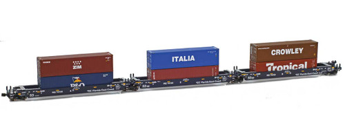 American Z Line ~ Z Scale ~ Gunderson MAXI-IV Intermodal Set ~ 6 Containers ~ 906555-2