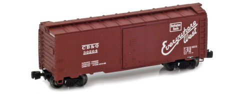 American Z Line ~ Z Scale ~ 40' Modified 1937 AAR Boxcar ~ Chicago, Burlington, and Quincy CB&Q #30197 ~ 905401-1