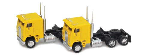 American Z Line ~ Z Scale ~ Yellow Cab-Over Truck with Crew Cab 2 pack ~ 96206