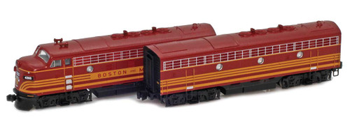 American Z Line ~ Z Scale ~ EMD F7 A-B Set ~ Boston & Maine B&M #4265A & #4266B ~ DC Version ~ 63017-1