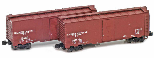 American Z Line ~ Z Scale ~ 40' Modified 1937 AAR Boxcar ~ 2-Pack ~ Illinois Central IC #19000 & #19237 ~ 915405-1