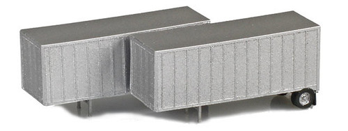 American Z Line ~ Z Scale ~ 2-Pack Wedge Trailer ~ Aluminum ~ 81600
