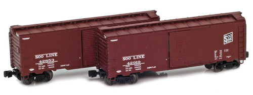American Z Line ~ Z Scale ~ 40' Modified 1937 AAR Boxcar ~ 2-Pack ~ Soo Line SOO #42853 & #42919 ~ 915409-1
