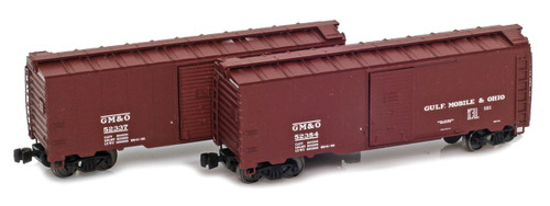 American Z Line ~ Z Scale ~ 40' Modified AAR Boxcar ~ 2-Car Set ~ Gulf, Mobile & Ohio GM&O #52337 & #52384 ~ 915404-1