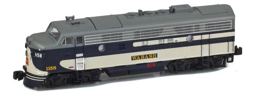 American Z Line ~ Z Scale ~ EMD F7A ~ Wabash WAB #1158 ~ DC Version ~ 63009-2