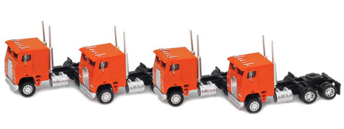 American Z Line ~ Z Scale ~ 996227 Orange Cab-Over Truck with Crew Cab 4 pack ~ 96227