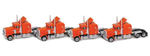 American Z Line ~ Z Scale ~ Orange Hood Truck with Crew Cab 4 pack ~ 96027