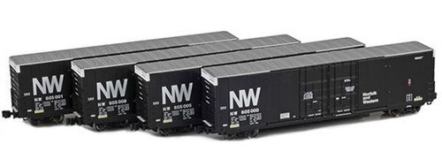American Z Line ~ Z Scale ~ 60' Boxcar ~ 4-Pack ~ Norfolk & Western N&W ~ 914203-1