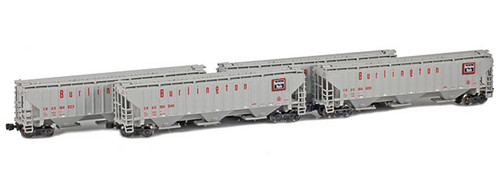 American Z Line ~ Z Scale ~ PS-2 Covered Hopper ~ 4-Pack ~ Chicago, Burlington, and Quincy CB&Q ~ 90930-1