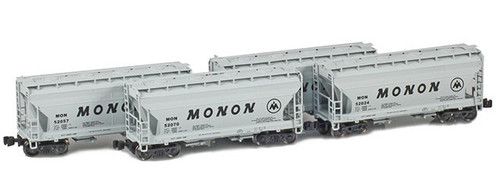 American Z Line ~ Z Scale ~ ACF 2-Bay Hopper ~ 4-Pack ~ Monon ~ 913906-1